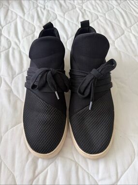 Steve Madden Women's Black Slip-On Knit Sneakers with White Sole